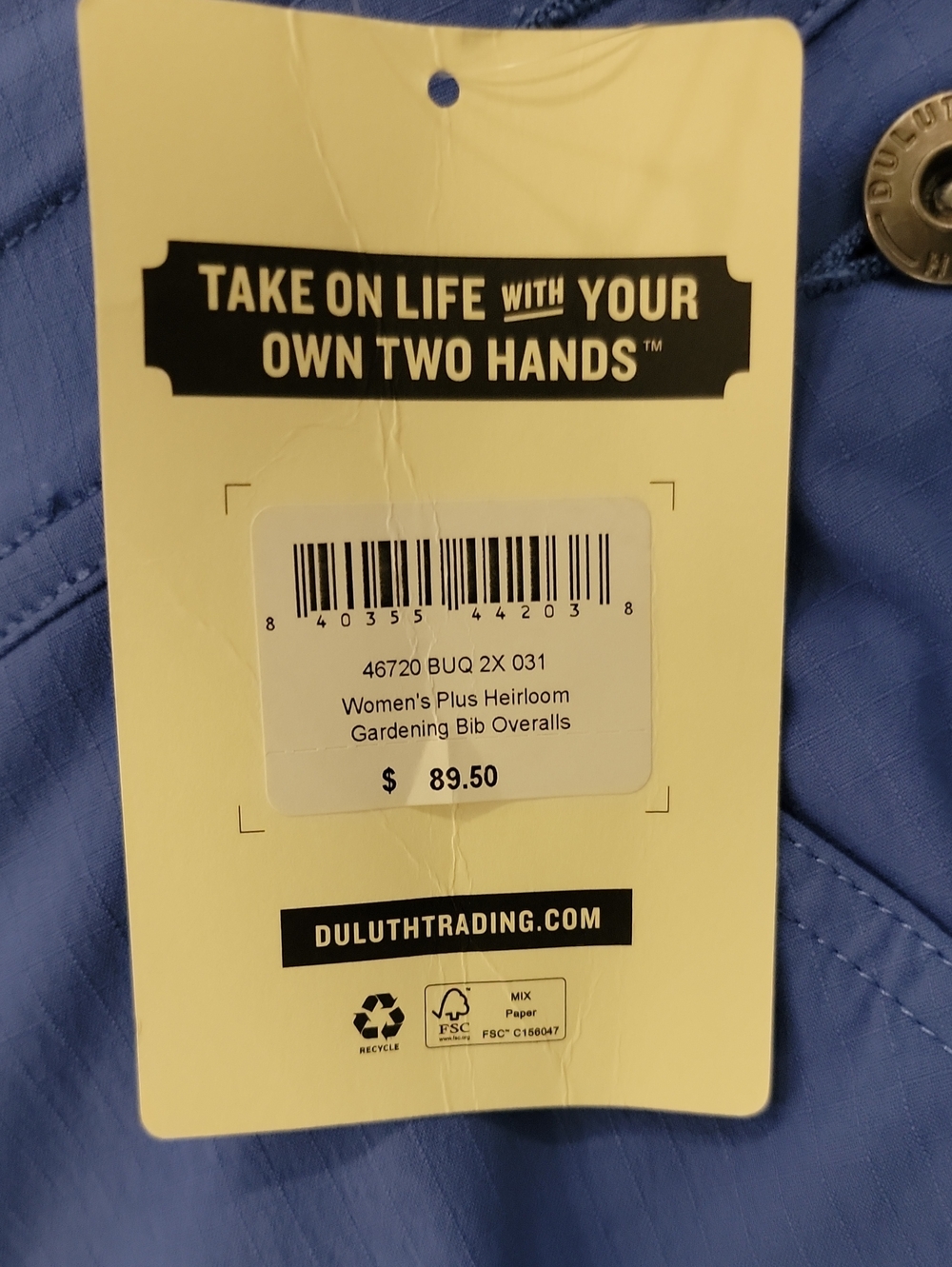 Duluth Trading Company Heirloom Gardening Overalls Bright Blue NWT 2X x 31 - Picture 2 of 6